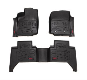 Toyota Tacoma Floor Mats - Front + Rear - Rough Country - Sure-Fit - '16-'23